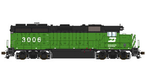 Class One Model Works ~ HO Scale ~ EMD GP40 1A3 ~ Burlington Northern #3006 ~ DCC Sound + TruFans ~ LM00158
