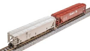Broadway Limited ~ N Scale ~ H32 5-Bay Covered Hopper ~ Atchison, Topeka & Santa Fe ~ 2-pack ~ 7258