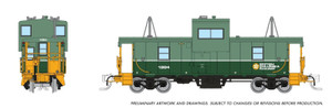Rapido ~ N Scale ~ Angus Shops Wide Vision Caboose ~ British Columbia BC Rail #1884 ~ 510054