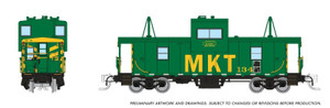 Rapido ~ N Scale ~ Angus Shops Wide Vision Caboose ~ Missouri-Kansas-Texas #134 ~ 510075