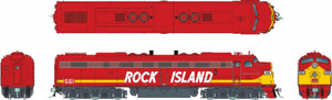 Rapido ~ HO Scale ~ EMD E8A w/HEP ~ Rock Island #664 ~ DC/Silent ~ 28325