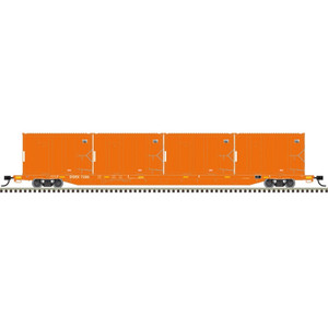 Atlas ~ HO Scale ~ Trainman ~ 85' Trash Container Flatcar with 4 MSW Containers ~ East Carbon DSEX #7215 ~ 20007738
