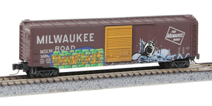 Micro Trains ~ Z Scale ~ 50' Single-Door Boxcar ~ Milwaukee Road ~ 50544300