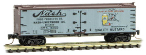 Micro Trains ~ Z Scale ~ 40' Wood-Sheathed Ice Reefer ~ Nash-Underwood NWX #15660 ~ 51800790