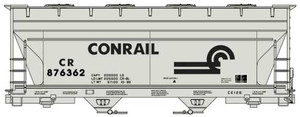 Accurail ~ HO Scale ~ ACF 2-Bay Covered Hopper ~ Kit ~ Conrail #876362 ~ 2223