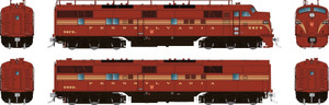 Rapido ~ HO Scale ~ EMD E7A + E7B ~ Pennsylvania #5879 + #5840B ~ DC Silent ~ 29024