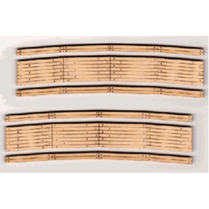 Blair Line ~ N Scale ~ 30" Radius Curved 2-Lane Wood Grade Crossing ~ Laser-Cut ~ 2 Pieces ~ 030