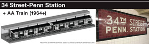 Rapido ~ HO Scale ~ NYC Subway Lighted Display Set ~ 34th St-Penn Station + AA Train ~ 209896
