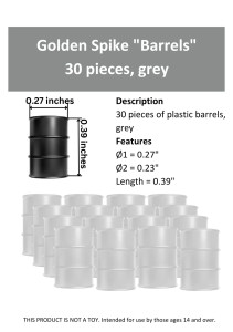 Golden Spike Hobbies ~ HO Scale ~ Unpainted grey barrels ~ 30 Pieces ~ GSBA30P