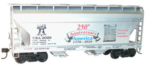Accurail ~ HO Scale ~ ACF 2-Bay Covered Hopper ~ Kit ~ 250th Anniversary USA #2026 ~ 22026
