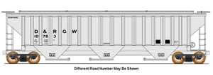 Intermountain ~ N Scale ~ Trinity Rib-Side Hopper ~ Rio Grande DRGW #10789 ~ 672306-02