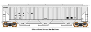 Intermountain ~ N Scale ~ Trinity Rib-Side Hopper ~ Rio Grande DRGW #10827 ~ 672306-05