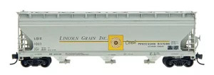 Intermountain ~ N Scale ~ ACF 4650 3-Bay Covered Hopper ~ Lincoln Grain #1063 ~ 67090-07