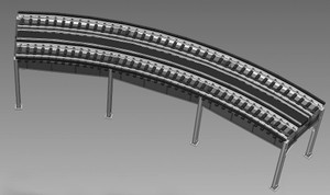 Rapido ~ HO Scale ~ Elevated Transit Curved Double Track Kit ~ 301003