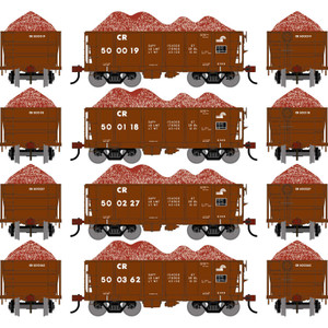 Athearn ~ HO Scale ~ 26' Low-Side Ore Car w/Load ~ 4-Pack ~ Conrail CR #500019/500118/500227/500362 ~ 3251