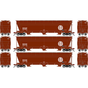 Athearn Genesis ~ HO Scale ~ ACF 4600 Covered Hopper ~ 3-Pack ~ BNSF #423081/423142/423145 ~ 2783