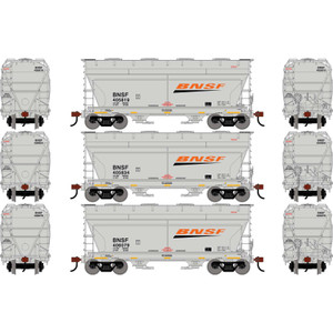 Athearn ~ HO Scale ~ ACF 2970 Covered Hopper ~ 3-Pack ~ BNSF #405819/405834/406079 ~ 3308
