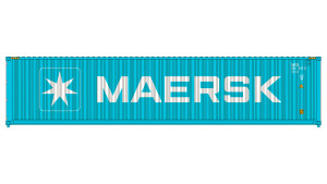 Class One Model Works ~ HO Scale ~ CIMC 40' Corrugated Containers ~ 3-Pack ~ Maersk Line ~ CT00720