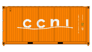 Class One Model Works ~ HO Scale ~ CIMC 20' Corrugated Containers ~ 3-Pack ~ CCNI ~ CT00604