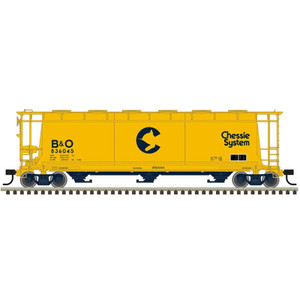 Atlas ~ HO Scale ~ ACF 3-Bay Cylindrical Hopper ~ Chessie System B&O #836102 ~ 20008218