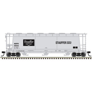 Atlas ~ HO Scale ~ ACF 3-Bay Cylindrical Hopper ~ Stauffer Chemicals ACFX #61009 ~ 20008228