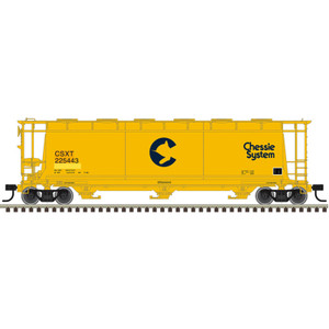 Atlas ~ HO Scale ~ ACF 3-Bay Cylindrical Hopper ~ Chessie System CSXT #225443 ~ 20008230