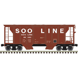 Atlas ~ HO Scale ~ Trainman PS-2 2-Bay Covered Hopper ~ Soo Line #69082 ~ 20008188