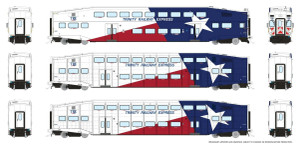 Rapido ~ HO Scale ~ BiLevel Commuter Cars ~ 3 Car Set ~ Trinity Rail Express ~ 1110022