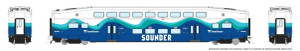 Rapido ~ HO Scale ~ BiLevel Commuter Coach ~ Sounder #421 ~ 1110052