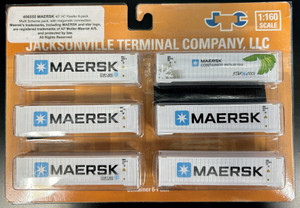 Jacksonville Terminal JTC ~ N Scale ~ 40' HC Reefer Set ~ 6-Pack ~ Maersk ~ 406555