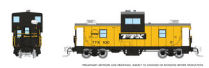 Rapido ~ N Scale ~ Angus Shops Wide Vision Caboose ~ TTX #100 ~ 510086