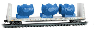 Micro Trains ~ N Scale ~ 61' 8" Bulkhead Flatcar w/Wind Turbine Blade Components ~ Transportation Technology Services PEYX #35452 ~ 05444472