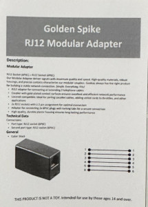 Golden Spike Hobbies ~ RJ12 Modular Adapter ~ GSMARJ122S