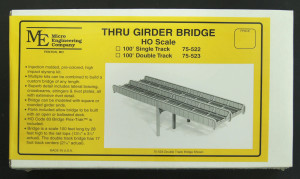 Micro Engineering ~ HO Scale ~ 100' Single Track Thru Girder Bridge ~ 75-522
