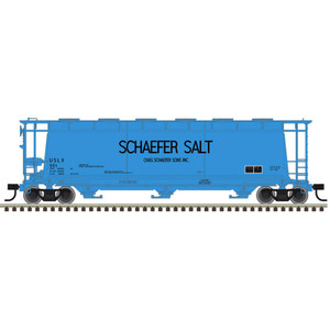 Atlas ~ O Scale ~ Master ~ 3-Bay Cylindrical Hopper ~ 3-Rail ~ Schaefer Salt #551 ~ 3003234-1