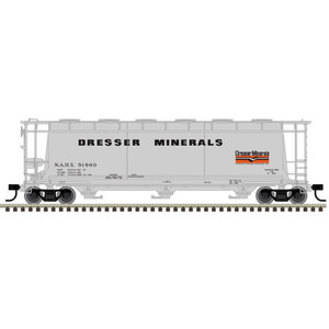 Atlas ~ O Scale ~ Master ~ 3-Bay Cylindrical Hopper ~ 2-Rail ~ Dresser Minerals #51877 ~ 3004232-2