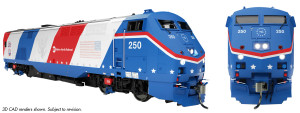 Rapido ~ HO Scale ~ P32AC-DM ~ Metro North #250 (America 250) ~ DC/Silent ~ 85020