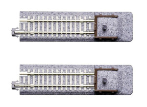 Kato ~ N Scale ~ Unitrack ~ 2 7/16"/62mm Straight Track Bumper B ~ 2 Pieces ~ Concrete Ties ~ 20-067