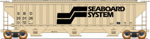 Intermountain ~ HO Scale ~ PS 4750 3-Bay Covered Hopper ~ Seaboard System #250126 ~ 45314-07