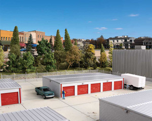 Walthers Cornerstone ~ HO Scale ~ Self Storage Unit Kit ~ 933-4205