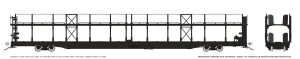 Rapido ~ HO Scale ~ NSC 89' Bi-Level Autorack ~ Painted/Unlettered Black ~ 1024099