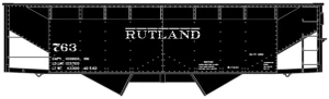 Accurail ~ HO Scale ~ 50-Ton 2-Bay Hopper ~ Kit ~ Rutland #763 ~ 7740