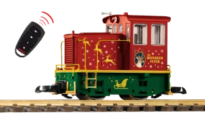 PIKO ~ G Scale ~ 25-Ton Diesel Locomotive ~ Reindeer Flyer ~ Battery-Powered R/C, w/Sound ~ 38519