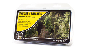 Woodland Scenics ~ Shrubs & Saplings ~ Medium Green ~ F1129