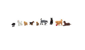 Woodland Scenics ~ HO Scale ~ Cat & Dogs ~ A1972