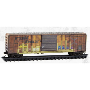Micro Trains ~ N Scale ~ Weathered 50' Single Door Box Car ~ Grit N' Grime ~ Burlington Northern #250463 ~ 025144019