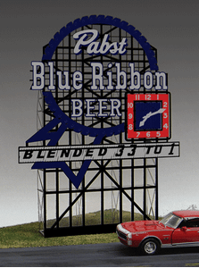 Miller Engineering ~ HO or N Scale ~ Pabst Blue Ribbon Billboard ~ 4.17 x 2.25" ~ 4082