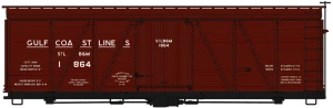 Accurail ~ HO Scale ~ Fowler 36' Wood Boxcar Kit ~ Gulf Coast Lines #1864 ~ 1189