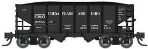 Bluford Shops ~ N Scale ~ USRA 30'6" 2-Bay Hopper with Load ~ Chesapeake & Ohio #63606 ~ 60574