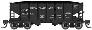 Bluford Shops ~ N Scale ~ USRA 30'6" 2-Bay Hopper with Load ~ Chesapeake & Ohio #63610 ~ 60577